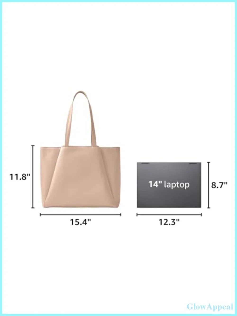 Large PU Leather Laptop Tote Bag with Zip Compartments for Women